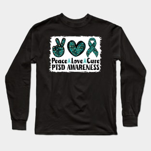 Peace Love Cure  PTSD Awareness Long Sleeve T-Shirt